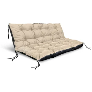 Zestaw Poduszka ogrodowa 120/80 cm + 120/40 cm na ławkę palety wodoodporna beżowy
