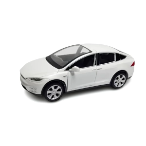 Model samochodu Tesla X90 1:32 biały miniatura elektrycznego auta z otwieranymi drzwiami