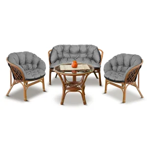 Zestaw ogrodowy 2x122x40cm + 190x40cm na krzesło kanapę huśtawkę meble rattanowe wodoodporny szary