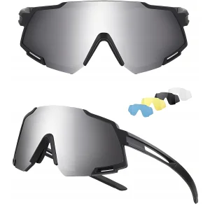 Okulary sportowe JUNDINGYUN z 5 wymiennymi soczewkami, 100% UV