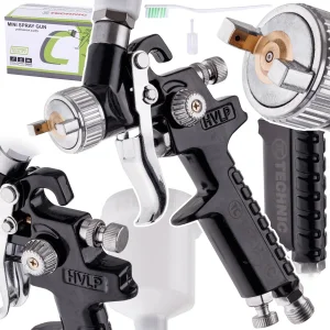 Pistolet Lakierniczy Malowania MINI HVLP Dysza 1,0 BLACK do Zaprawek 125ml