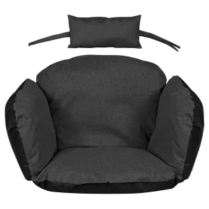 Poduszka ogrodowa 112x113 cm na krzesło wiszące bocianie gniazdo wodoodporna czarna