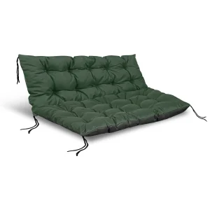 Zestaw Poduszka ogrodowa 120/80 cm + 120/40 cm na ławkę palety wodoodporna zielona