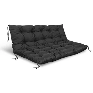 Zestaw Poduszka ogrodowa 120/80 cm + 120/40 cm na ławkę palety wodoodporna czarna