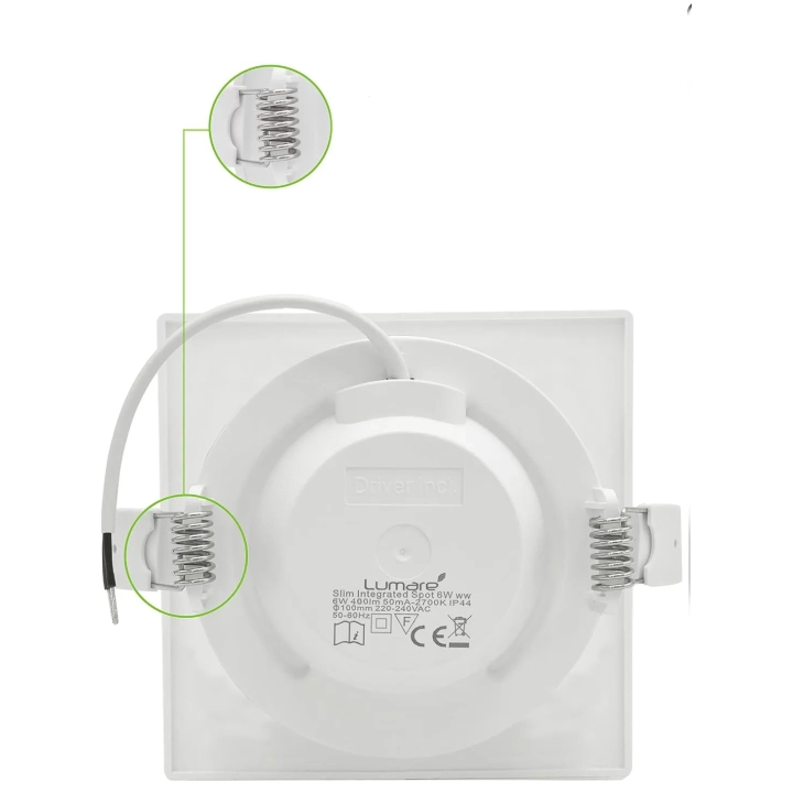 Reflektory LED wpuszczane Lumare 6 W IP44 płaskie srebrne 230 V 400 lm 9 szt