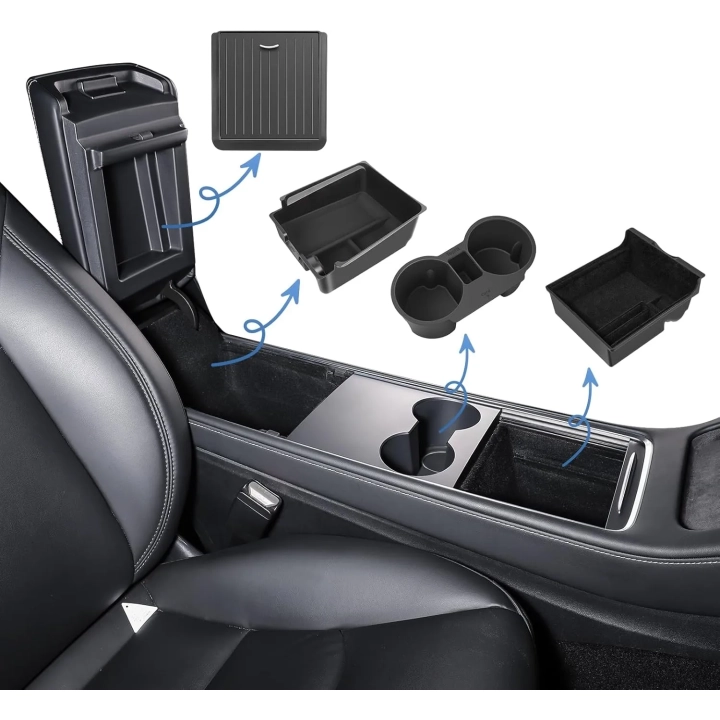 Organizer do konsoli środkowej ShowEv dla Tesla Model 3/Y pudełko 4 szt