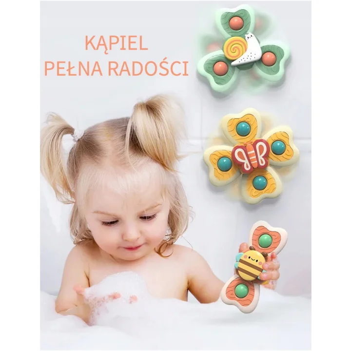 LT502 ZESTAW 3 SPINNERÓW DO ZABAWY SPINNER Z PRZYSSAWKĄ IDEALNE W PODRÓŻY