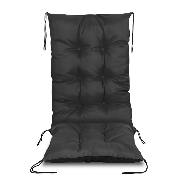 Poduszka ogrodowa 50x50x80 cm na krzesło wodoodporna czarna