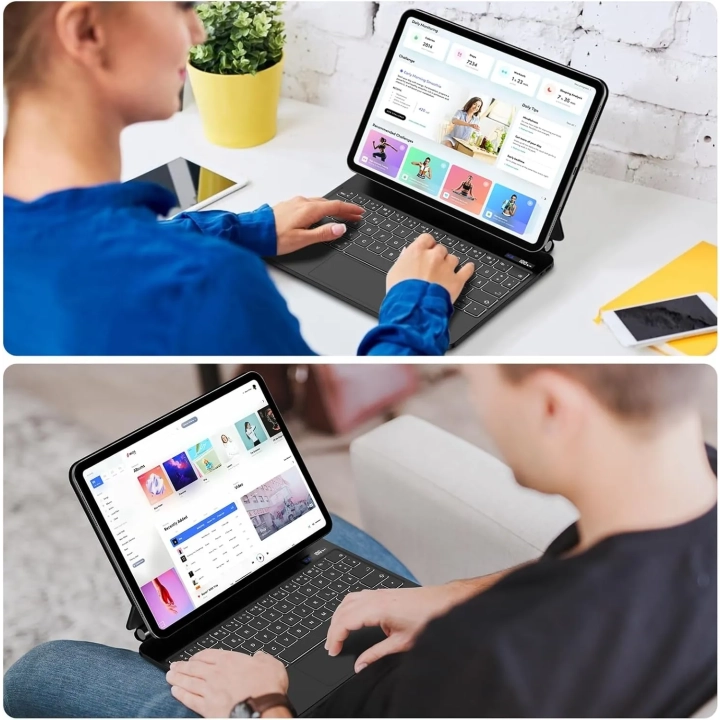 Etui z klawiaturą GOOJODOQ A1895 Pro do iPada Pro 11/iPad Air 5/4, czarne Powystawowy
