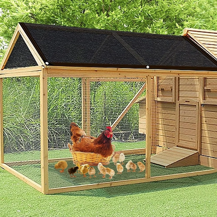 UŻYWANE Siatka cieniująca 95% z oczkami 4x6m beżowa do roślin altan i kojców
