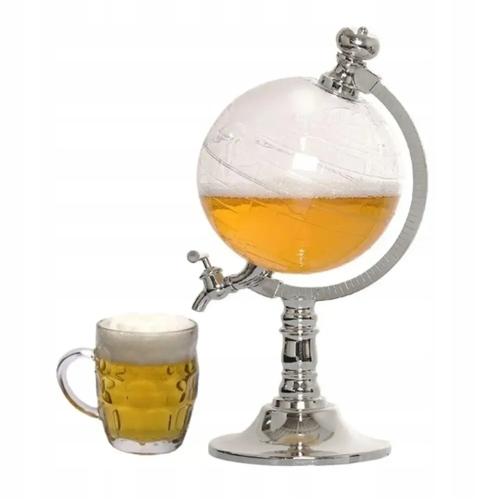 Dozownik na alkohol 1,5 l Globus elegancki dyspenser w kształcie globusa
