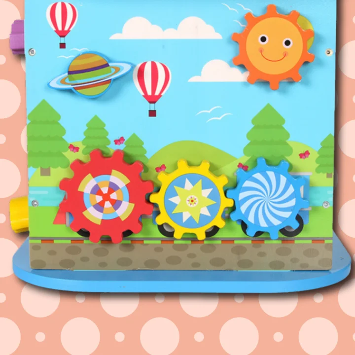 DREWNIANA KOSTKA EDUKACYJNA KOLOROWA Z LABIRYNTEM SORTER LICZYDŁO