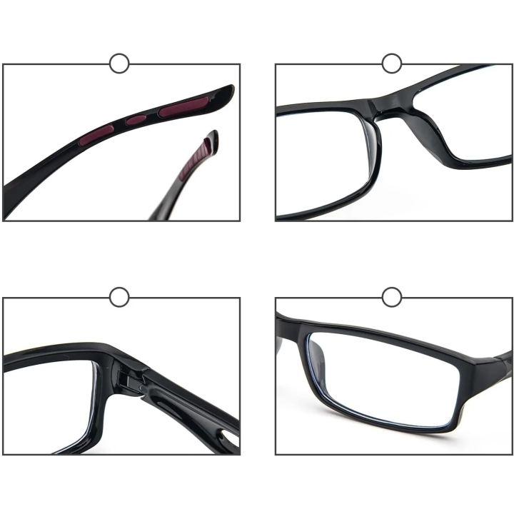 Okulary do czytania i komputera +3.00 KoKoBin TR90 antyblue zestaw 3szt