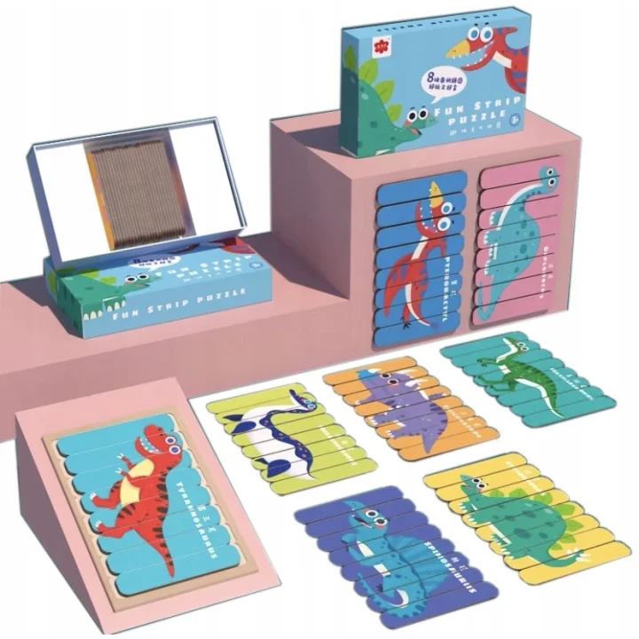 PUZZLE PATYCZKI DINOZAURY JHTOY-192