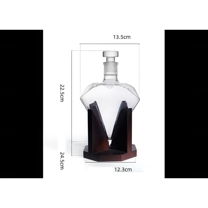 Karafka diamentowa RESTEQ 1L do whisky i alkoholi, elegancka forma