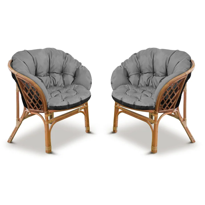 Zestaw ogrodowy 2x122x40cm + 190x40cm na krzesło kanapę huśtawkę meble rattanowe wodoodporny szary