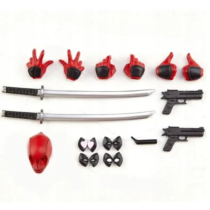Figurka ruchoma DeadPool 15cm zestaw akcesoria ruchoma figurka z bronią i dodatkami, kolekcjonerska zabawka