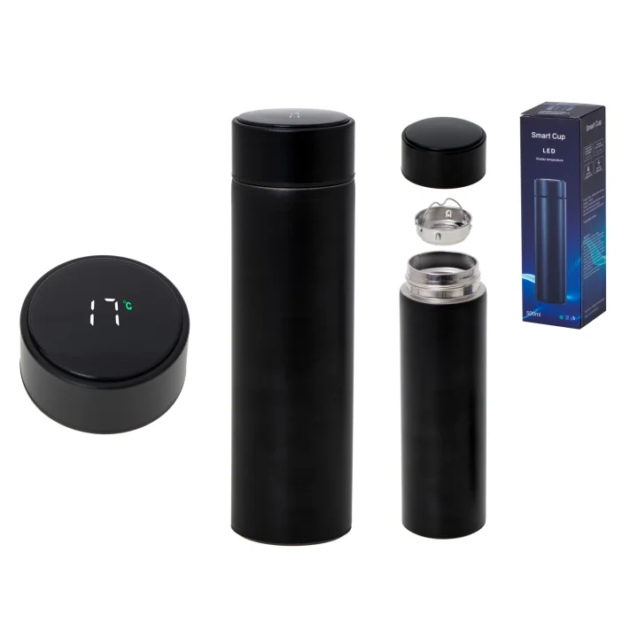 KUBEK TERMICZNY TERMOS SMART LED 500ML CZARNY