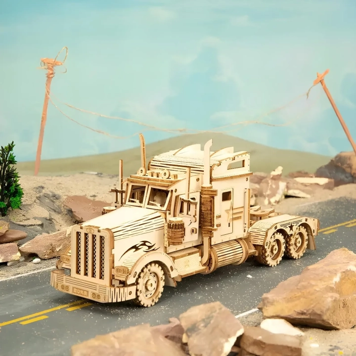 Puzzle 3D Robotime 3D Ciężarówka 286 części drewniany model do składania