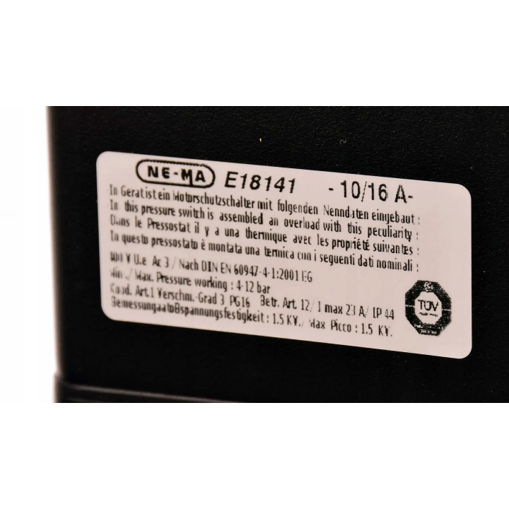 WYŁĄCZNIK CIŚN.ET24V10/16 8/10bar 10-16A 5,5-7,5kW 400V 1/4