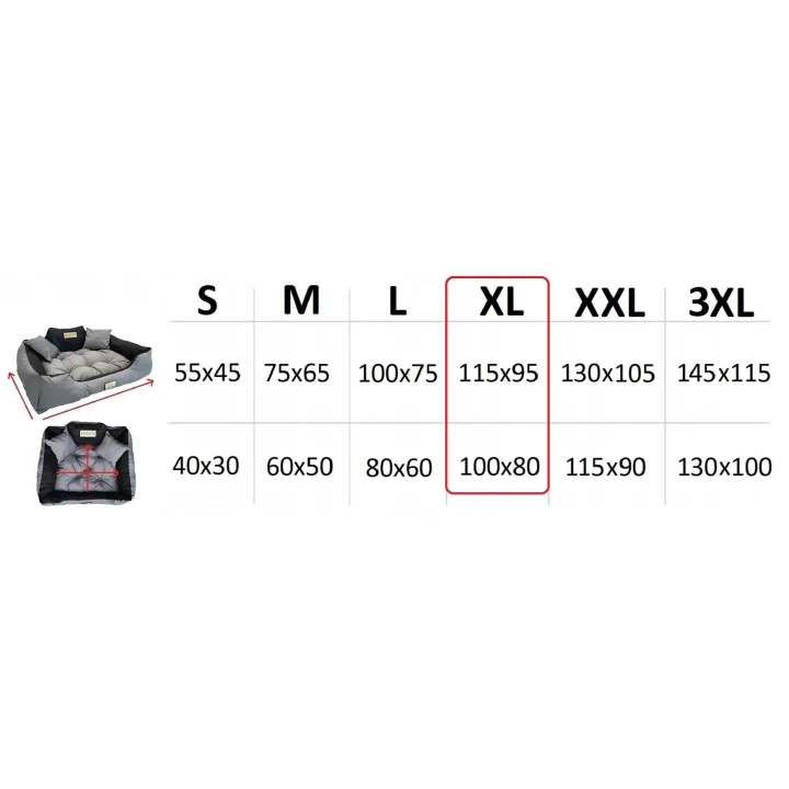 Legowisko dla psa kojec KINGDOG MM43 115x95 cm personalizowane rozbieralne antyslip czarne