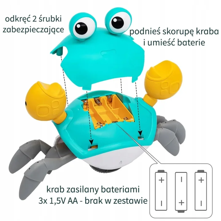 UCIEKAJĄCY PEŁZAJĄCY KRAB CHODZI GRA MUZYKA DO NAUKI RACZKOWANIA