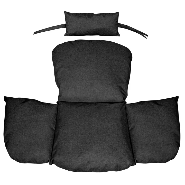 Poduszka ogrodowa 112x113 cm na krzesło wiszące bocianie gniazdo wodoodporna czarna