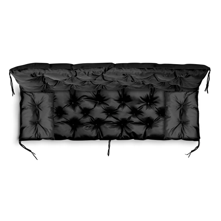 Poduszka ogrodowa 120x60x50 cm + 2 poduszki na ławkę huśtawkę wodoodporna czarna