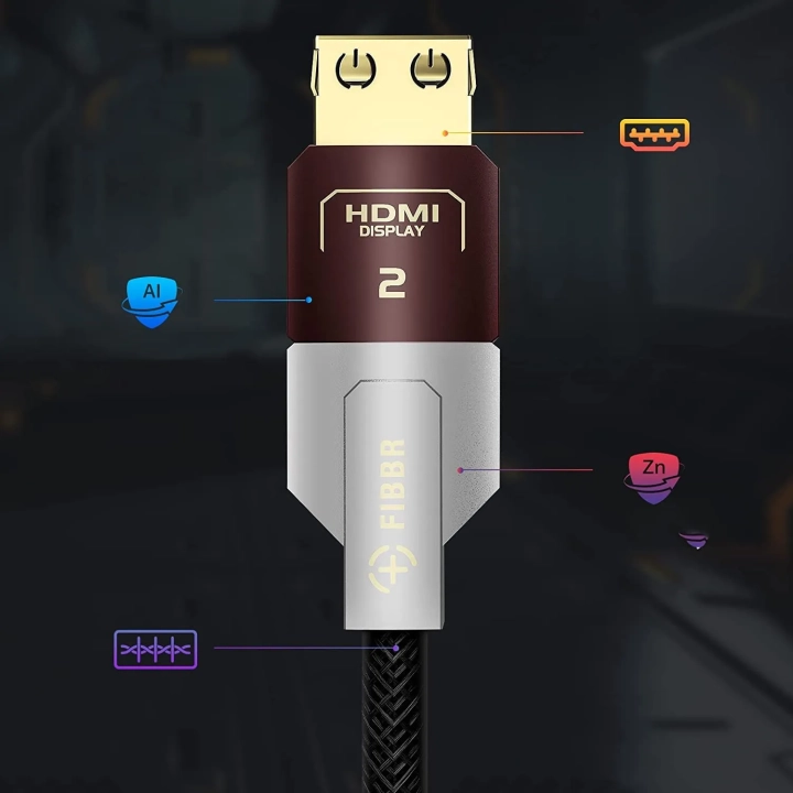 Kabel HDMI FIBBR 8K, 48 Gb/s, 8K 60 Hz, 4K 120 Hz/144 Hz, HDR 20 m