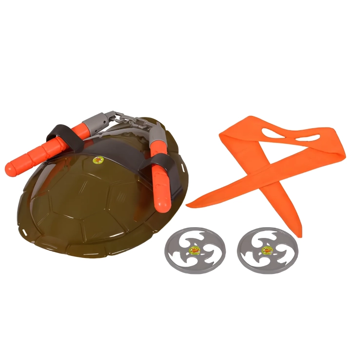 Zestaw interaktywny żółwie Ninja Michelangelo zestaw z bronią, pancerzem i shurikenami