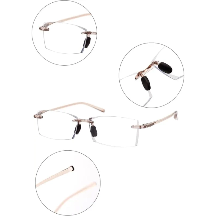 Okulary do czytania bezramkowe TERAISE lekkie unisex antyblue light