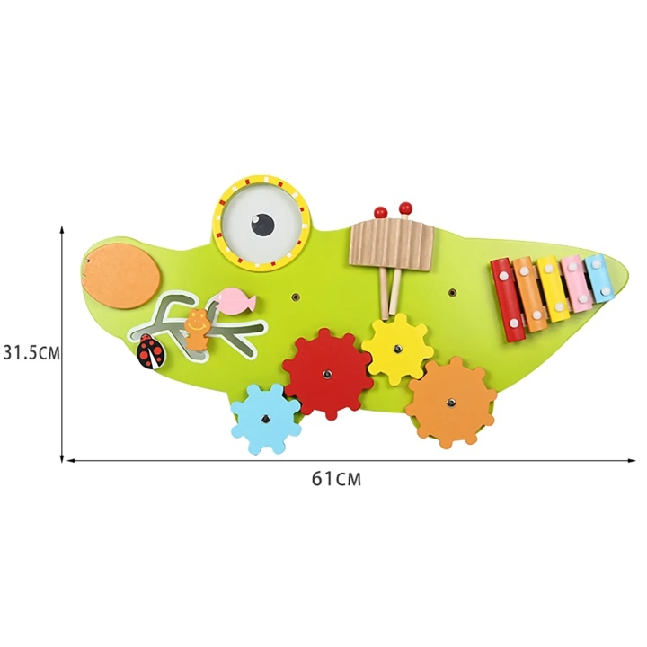 TABLICA SENSORYCZNA MANIPULACYJNA MONTESSORI KROKODYL
