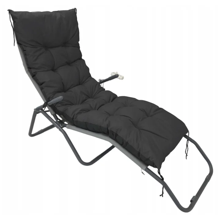 Poduszka ogrodowa 180x50 cm na leżak ławkę huśtawkę wodoodporna czarna