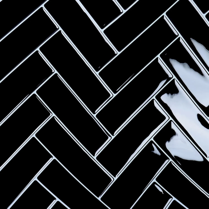 Naklejki 3D na ścianę VaryPaper Herringbone 30,5x30,5 cm, 20 szt. czarne