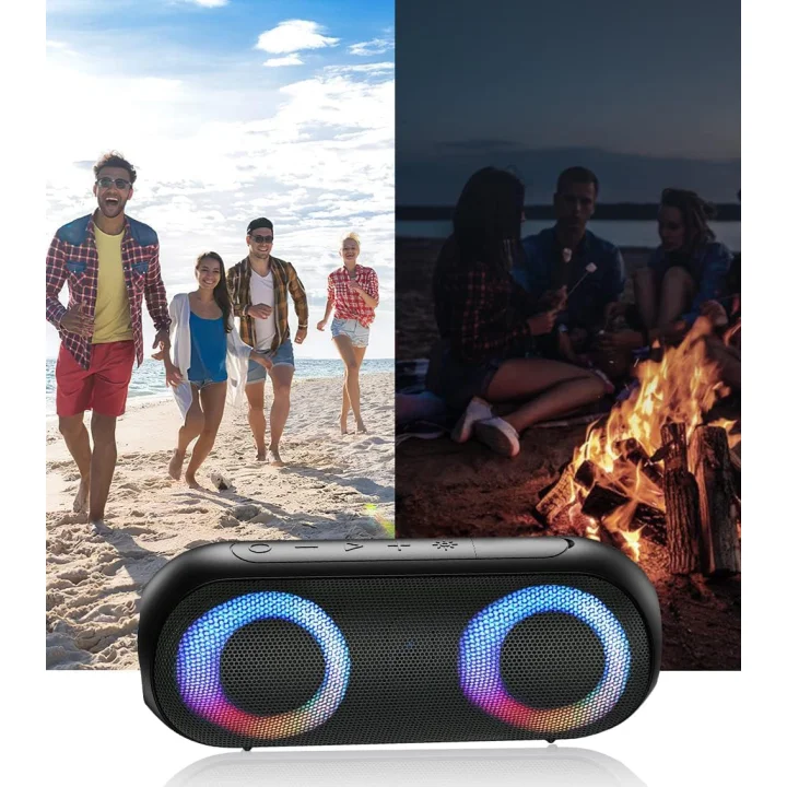 Głośnik Bluetooth NOTABRICK z oświetleniem RGB, 30 W, IPX7, czarny