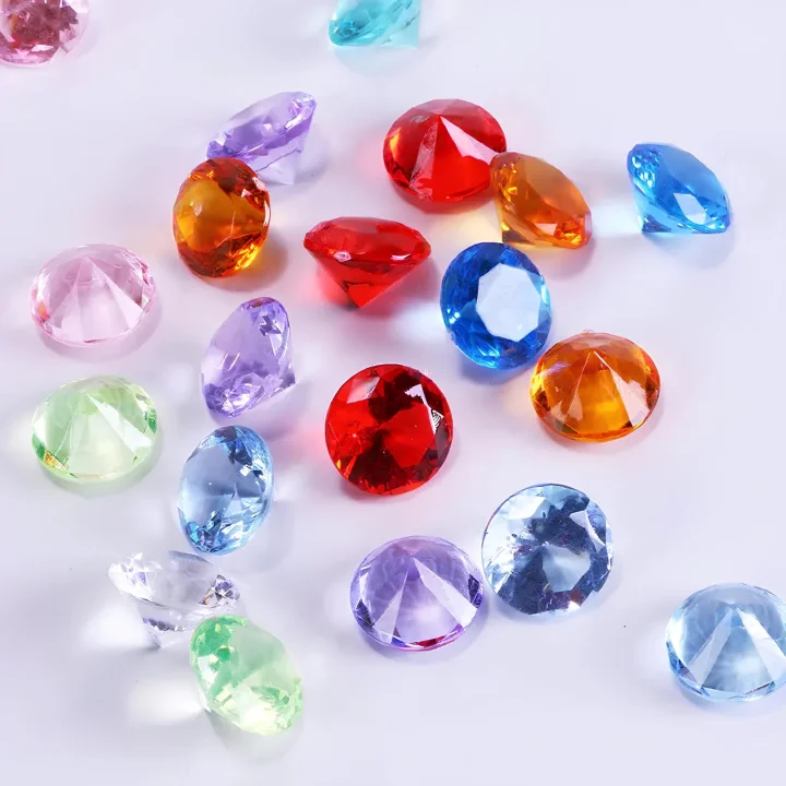 Diamenty akrylowe kolorowe 50 szt średnica 18,5mm dekoracyjne kryształki akrylowe