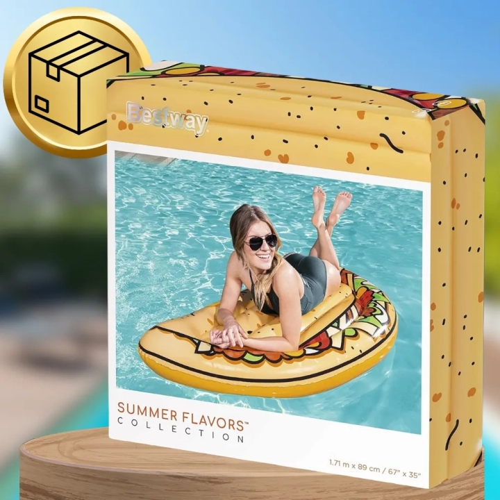 BESTWAY MATERAC DMUCHANY DO PŁYWANIA PLAŻA NA BASEN TACO DUŻY XXL