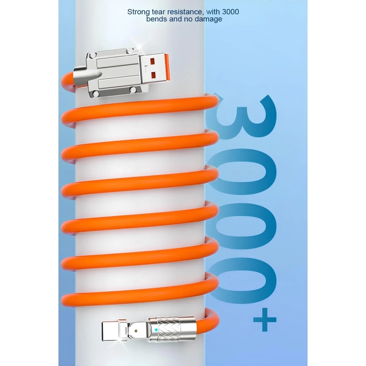 Kabel szybkiego ładowania USB typu C 120w 6A 150cm niebieski