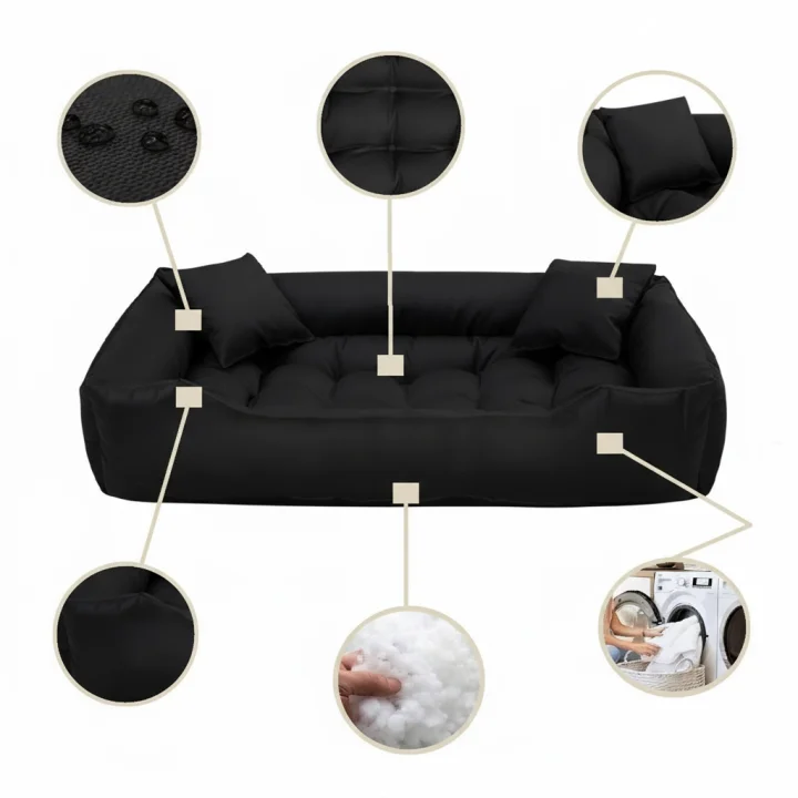 Legowisko dla psa kojec ECCO 100x75 cm wodoodporne czarne