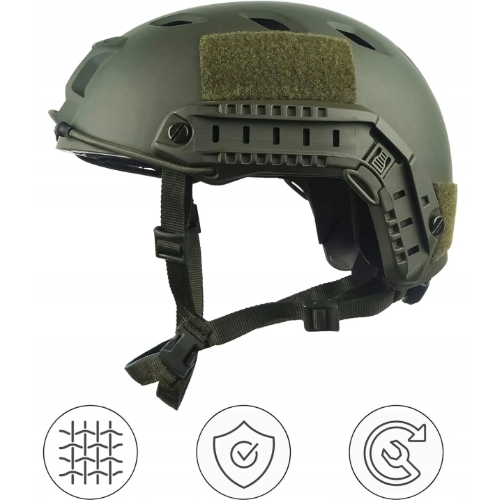 Hełm taktyczny LOOGU Fast BJ Airsoft hełm bojowy do paintballa zielony