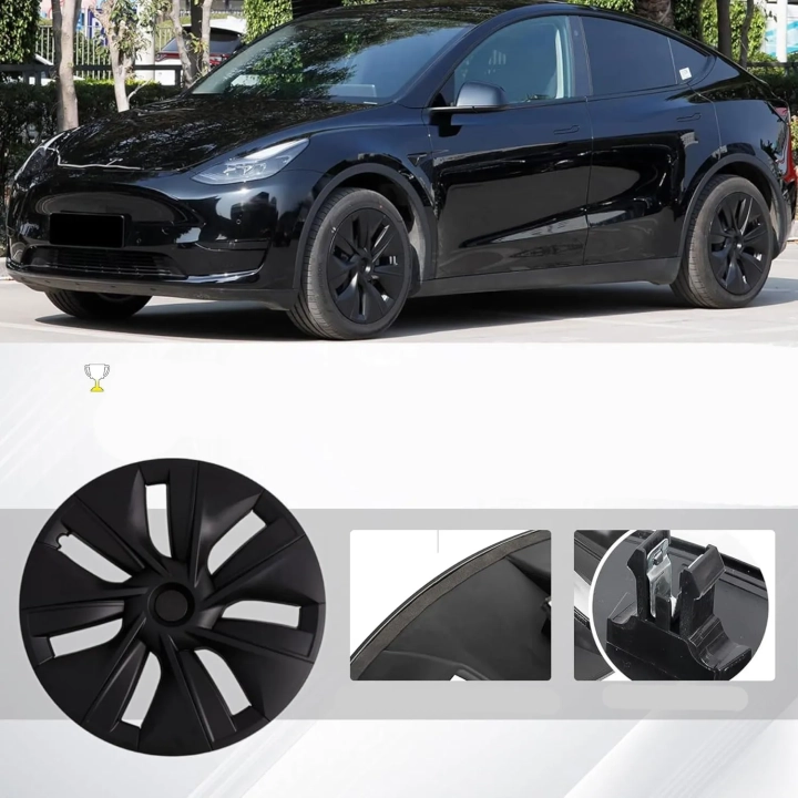 Nakładki na koła Tesla Model Y KAVANIC 19 cali matowe czarne 4 sztuki OEM 2020-2023 0030653