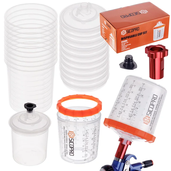 Zestaw kubków do mieszania lakieru system PPS 11x Adapter 16x1,5 mm