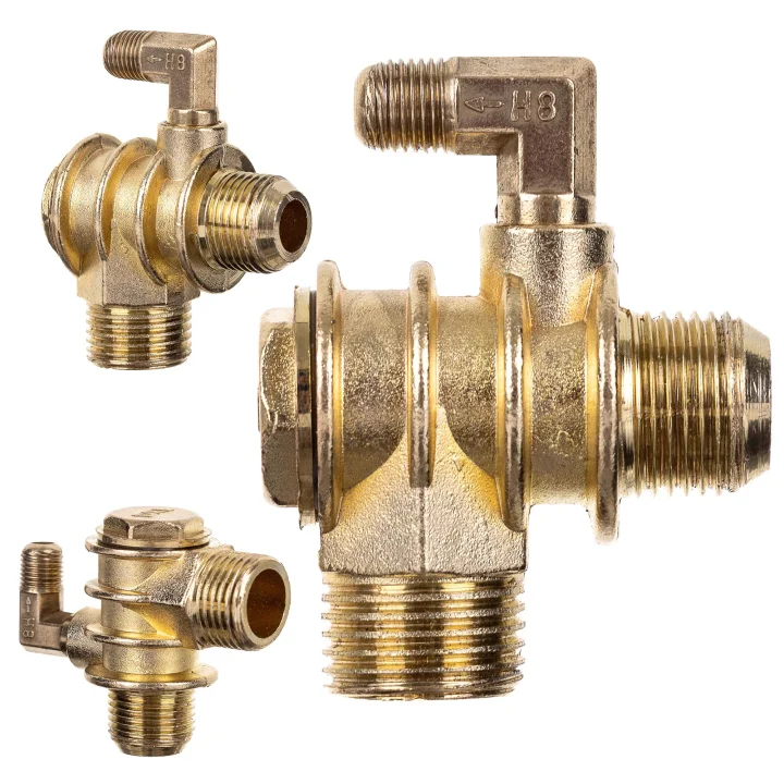 CVM10-02 Zawór zwrotny sprężarki 1/2"Z zbior. x 3/4"-16UNS z kolankiem M10x1