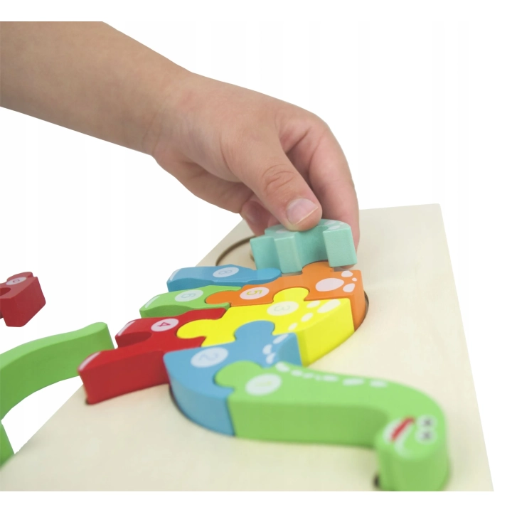LT427 PUZZLE EDUKACYJNE DINOZAUR 3D MONTESSORI DREWNIANE PUZZLE