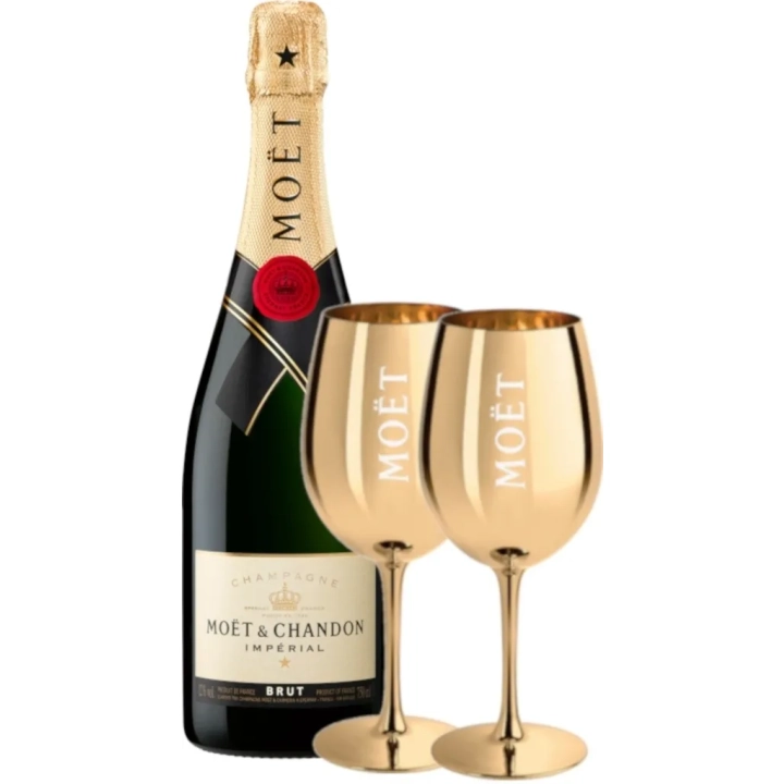Kieliszek Moët & Chandon Ibiza 1 szt. Złoty elegancki kieliszek z tworzywa w złotym kolorze do szampana i drinków