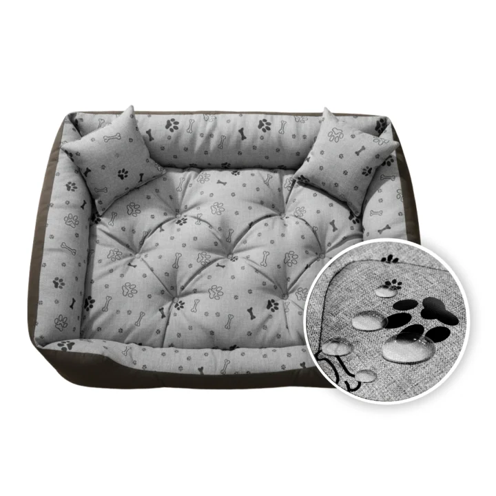 Legowisko dla psa kojec 130x105 cm wodoodporne kości czarne