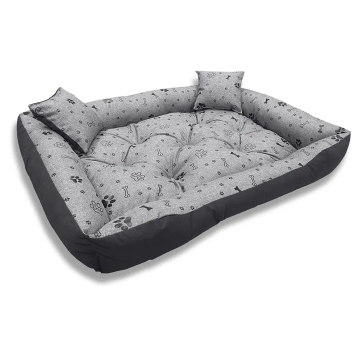 Legowisko dla psa kojec 130x105 cm wodoodporne kości czarne