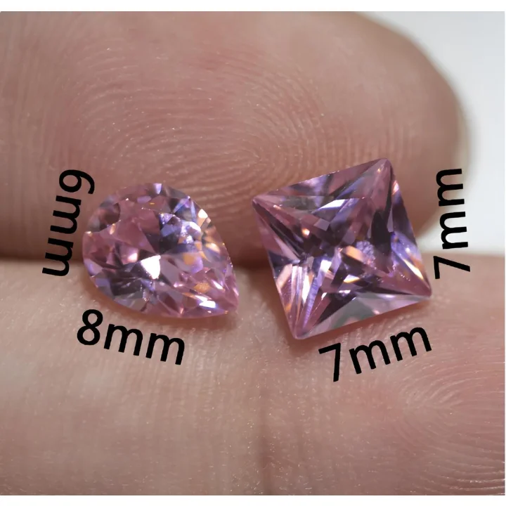 Szafir różowy zestaw 7 szt Rozmiar karata 7x7mm Doskonały gatunek cięcia Bardzo dobry kraj pochodzenia