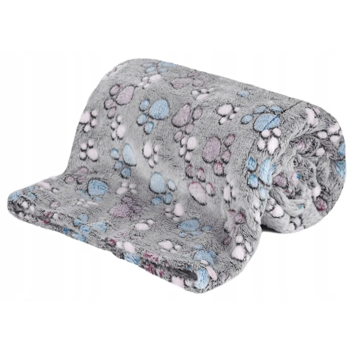 Koc polarowy 70x50 cm łapy ciemne