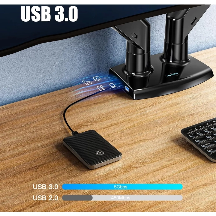 POWYSTAWOWY Uchwyt do dwóch monitorów HUANUO HNDS12 15-35